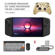 Lenovo Legion Go 1TB SSD Gaming Handheld 8.8-inch Touchscreen 144Hz 2K QHD AMD Ryzen Z1 Extreme Processor, Gold Wireless Pro Controller, Hub, Keyboard & Mouse Combo, 7 in 1 Bundle