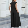 thumbnail image 5 of fheaev Jumpsuits for Women Casual Summer 1 Piece Outfits Solid Color Sleeveless Wide Leg Pants Rompers with Pockets Clubwear Straight Leg Jumpsuit for Workwear, 5 of 8