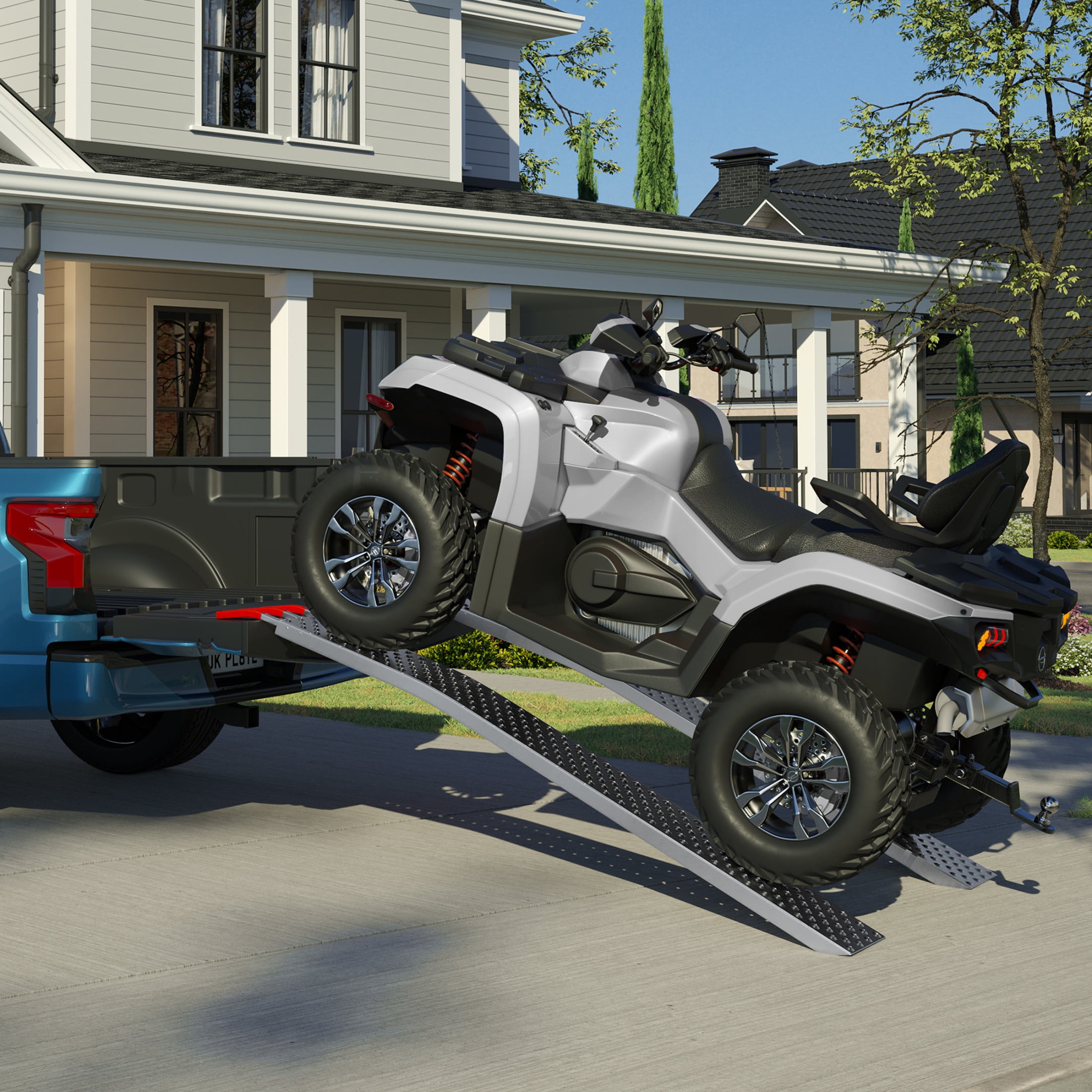 Stalwart Set of Two 69.5-Inch Loading Ramps with 2200lb Combined Capacity