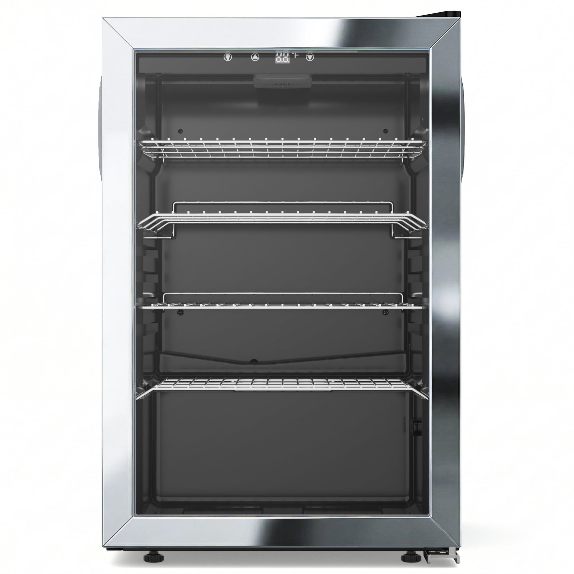 Snowyermine 150 Can Beverage Refrigerator and Cooler with Glass Door for Home, 20.67 in W, 31.4 in H, Silver