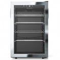 thumbnail image 3 of Snowyermine 150 Can Beverage Refrigerator and Cooler with Glass Door for Home, 20.67 in W, 31.4 in H, Silver, 3 of 11