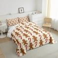 thumbnail image 3 of Manfei Christmas Gingerbread Man King Size Comforter Sets,Sweet Candy Cane Bedding Comforter Set,Brown Beige Red Bedding Set For Princess,Luxury Bedroom Decor Reversible,3 Pieces, 3 of 8