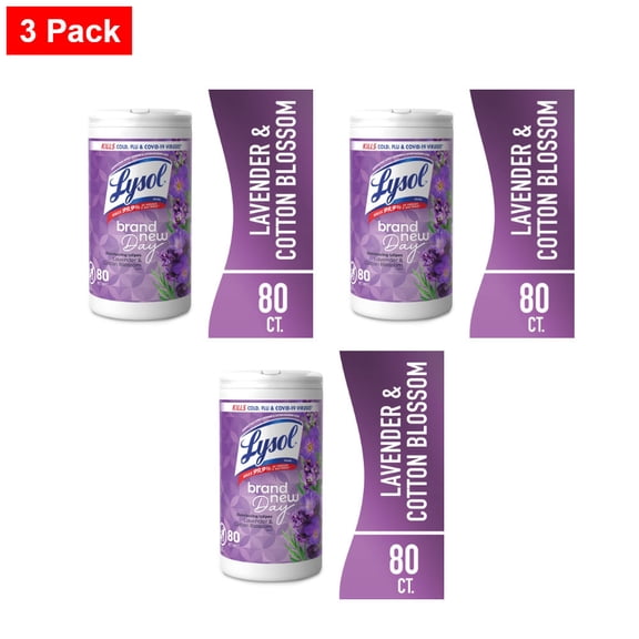 LysolDay Disinfecting Wipes Lavender & Cotton Blossom 80 ct - 3 Pack