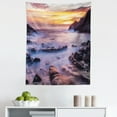 thumbnail image 1 of Colorful Tapestry, Colorful Sunrise at Halona Cove Eternity Beach Oahu Foggy Coast Seascape, Fabric Wall Hanging Decor for Bedroom Living Room Dorm, 5 Sizes, Yellow Orange Purple, by Ambesonne, 1 of 1
