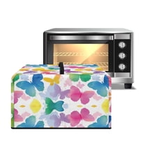 TSOVTHRID Colorful Watercolor Butterfly Print Microwave Dust Cover Oil-Proof Countertop Convection Oven Cover Smart Oven Protector for Kitchen Decor and Accessories, 18.25"W x 14.5"D x 11"H, S