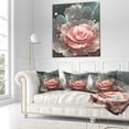 thumbnail image 3 of Designart Abstract Fractal Pink Gray Flower - Floral Throw Pillow - 16x16, 3 of 5