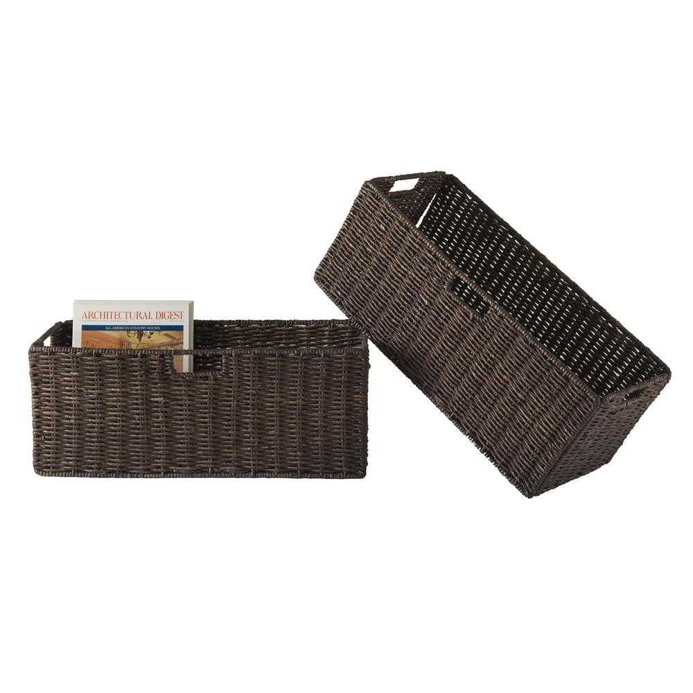 Winsome Wood Granville 2-Pc Foldable Large Baskets, Chocolate Corn Husk - image 2 of 2