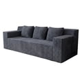 thumbnail image 5 of Aukfa 71" 3-Seater Modular Sofa, Corduroy Deep Seat Couch, No Assembly Comfy Sofa for Living Room, Bedroom, Apartment, Dark Gray, 5 of 5