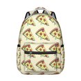 thumbnail image 1 of Funny Pizza Students Backpack Foodie Food School Bag with Delicious Pizza Party Pattern, Lightweight and Adjustable Strap, 1 of 6
