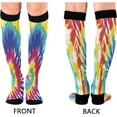 thumbnail image 2 of Coolnut Mexican Serape Blanket Stripes Compression Socks Women Men Knee High Stockings for Sports, Running, Travel 1Pair Gift, 2 of 7