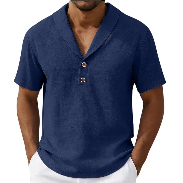 Top Casual Suelto de Lino de Color Sólido para Deporte Y Vacaciones Al Mar