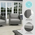 thumbnail image 4 of Martha Stewart Set of 2 Indoor-Outdoor Patio Chairs in Gray Rattan Wicker with 360° Swivel and Gray All-Weather Cushions, 4 of 12