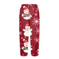 thumbnail image 5 of Women's Fashion Christmas Snowman Print Casual Pants with Drawstring Elastic Waist and Pockets, Full Length Trousers for Holiday Season and Daily Use,Vermilion,2XL, 5 of 6