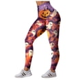 thumbnail image 6 of mgoYE Halloween Pajamas Pants Women Women's Halloween Ankle Length Seasonal Printed Leggings Women Legging Size XXL, 6 of 7