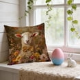 thumbnail image 4 of Uutvery Easter Themed Throw Pillow Cover 18x18 Inch, Polyester Decorative Cushion Case for Sofa Bedroom Car, Machine Washable Holiday Home Decor, 4 of 6