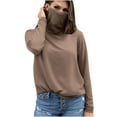 thumbnail image 3 of Women's Summer Casual Solid Color Long Sleeve V Neck Tops Shirts Blouses Crewneck Loose Fit Plain Soft Breathable Work Office Vacation Travel Fashion Essential Gift for Women, 3 of 8