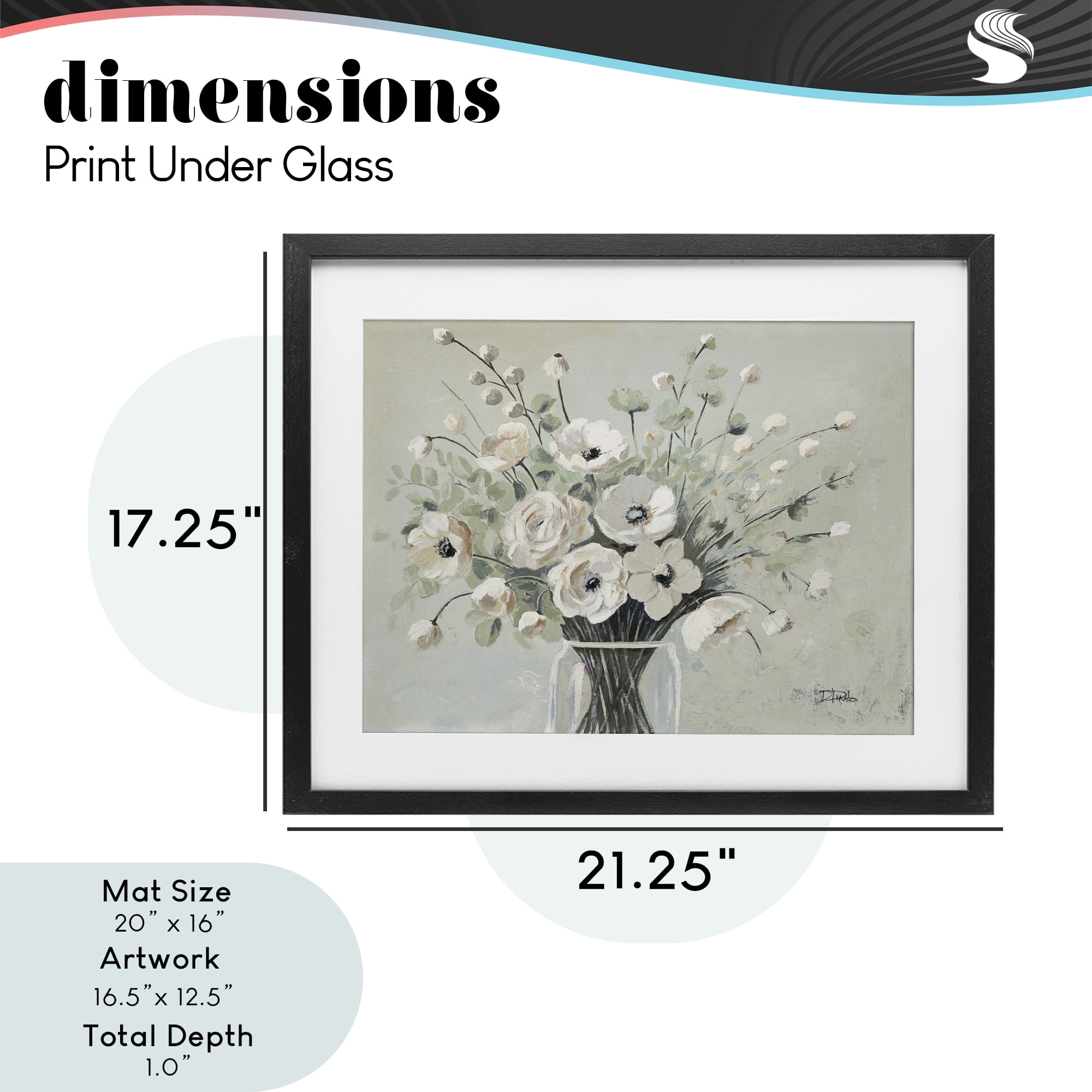 Stupell Industries Siempre Bella Bouquet Black Framed Print Under Glass, design by Patricia Pinto