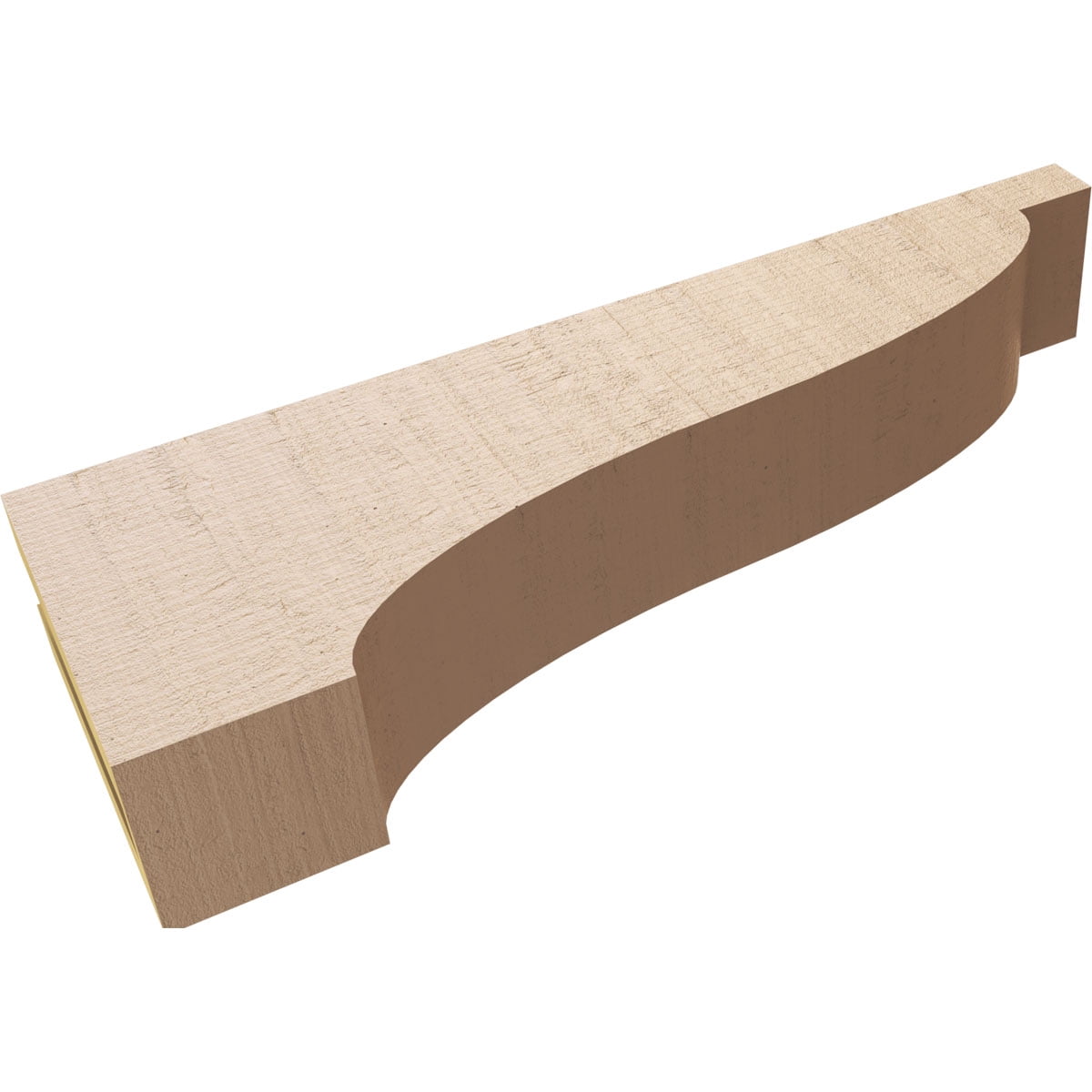 3"W x 18"D x 6"H Thin Garner Rough Cedar Woodgrain TimberThane Corbel, Primed Tan