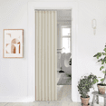 thumbnail image 3 of Coodeto Door Curtains for Doorway, Accordion Style Door Curtains Pleated Folding Linen Door Curtain Light Filtering Linen Curtains for Front Door/Sliding Door, 38"x80", Natural, 1 Panel, 3 of 10