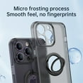 thumbnail image 3 of ELEHOLD for iPhone 14, Full Cover Protector Case,Slim Shockproof with Built-in 360°Rotatable Invisible Ring Holder Kickstand Anti-Scratch Matte Case Cover, clear, 3 of 8
