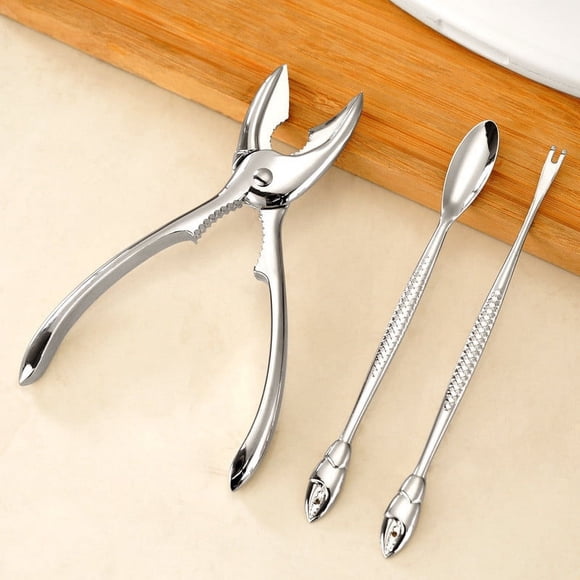 Wzzjkit Home Decor Eating Crab Tools Household Crab Three-piece Hairy Crab Claw Crab Needle Crab Spoon Portable Set