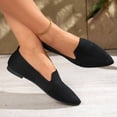 thumbnail image 5 of Shrysg Women's Pointed Toe Mesh Flats Casual Breathable Knit Ballet Flats Breathable Lightweight Dressy Slip On Shoes for Work Office Black, 5 of 9
