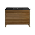 thumbnail image 3 of Cascade 48 in. Brown Oak Bathroom Vanity With Black Ceramic Sink Top, 3 of 8