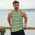 thumbnail image 6 of Lsque Light Green Squares Pattern Mens Tank Tops Muscle Athletic Quick Dry Sleeveless Workout Fitness T Shirts Beach Tank Top, Loose-fit Sleeveless Shirt for Men-Medium, 6 of 7