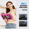 thumbnail image 6 of Case for Lenovo Tab M9 9.0 Inch 2023 Released TB-310FU with Screen Protector, 360 Degree Rotating Kickstand Hand Strap Heavy Duty Shockproof Cover with Shoulder Strap, Rose, 6 of 7