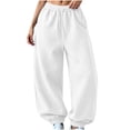 thumbnail image 2 of Karymi Solid Casual Sweatpants Women, Balloon Long Pants, Drawstring Elastic Waist Relaxed Fit Elastic Cuffs with Side Pockets, 2 of 7