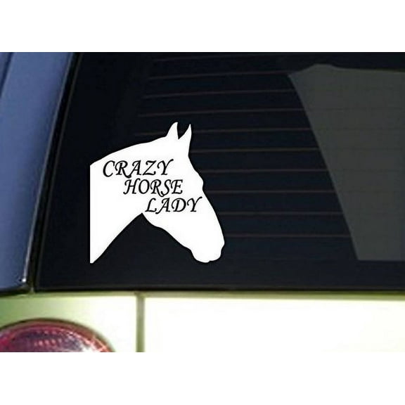 Crazy Horse Lady *J025* 6" Horse Sticker Decal