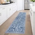 thumbnail image 3 of GLATTICE Runner Rug 2x6 Non Slips Rug Runner Super Soft Kitchen Runner Rug Printed Faux Wool Floral Thin Blue Rugs for Hallway Entryway Laundry Room Bedroom, 3 of 8