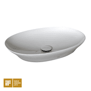 Angle View: TOTO LT474G#01 Kiwami Oval 24 Inch Vessel Bathroom Sink with CEFIONTECT