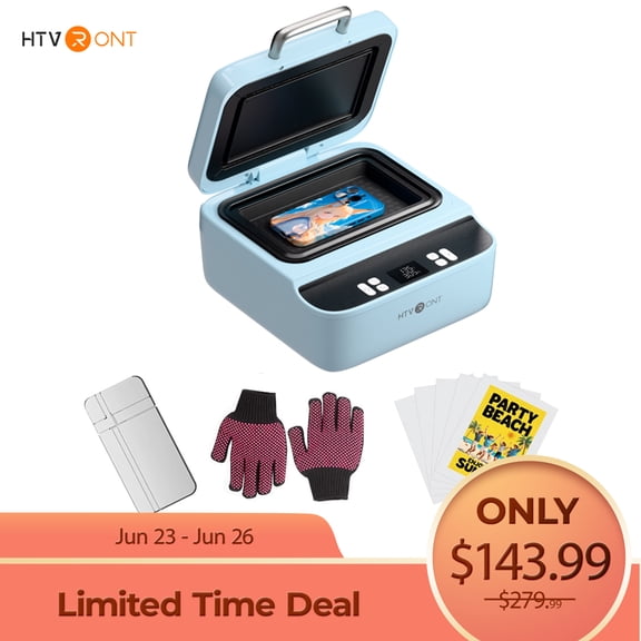 HTVRONT H17 Phone Cases Heat Press - Automatic Vacuum Heat Press Machine for Phone Cases- Sublimation Press for Custom Phone Case, Badges, Coasters(Compatible with Iphone),Blue