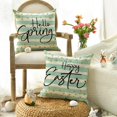 thumbnail image 3 of hofaaa Happy Easter Hello Spring Gnome Flower Throw Pillow Covers, 18 x 18 Inch Cushion Case Decoration for Sofa Couch Set of 4, 3 of 6