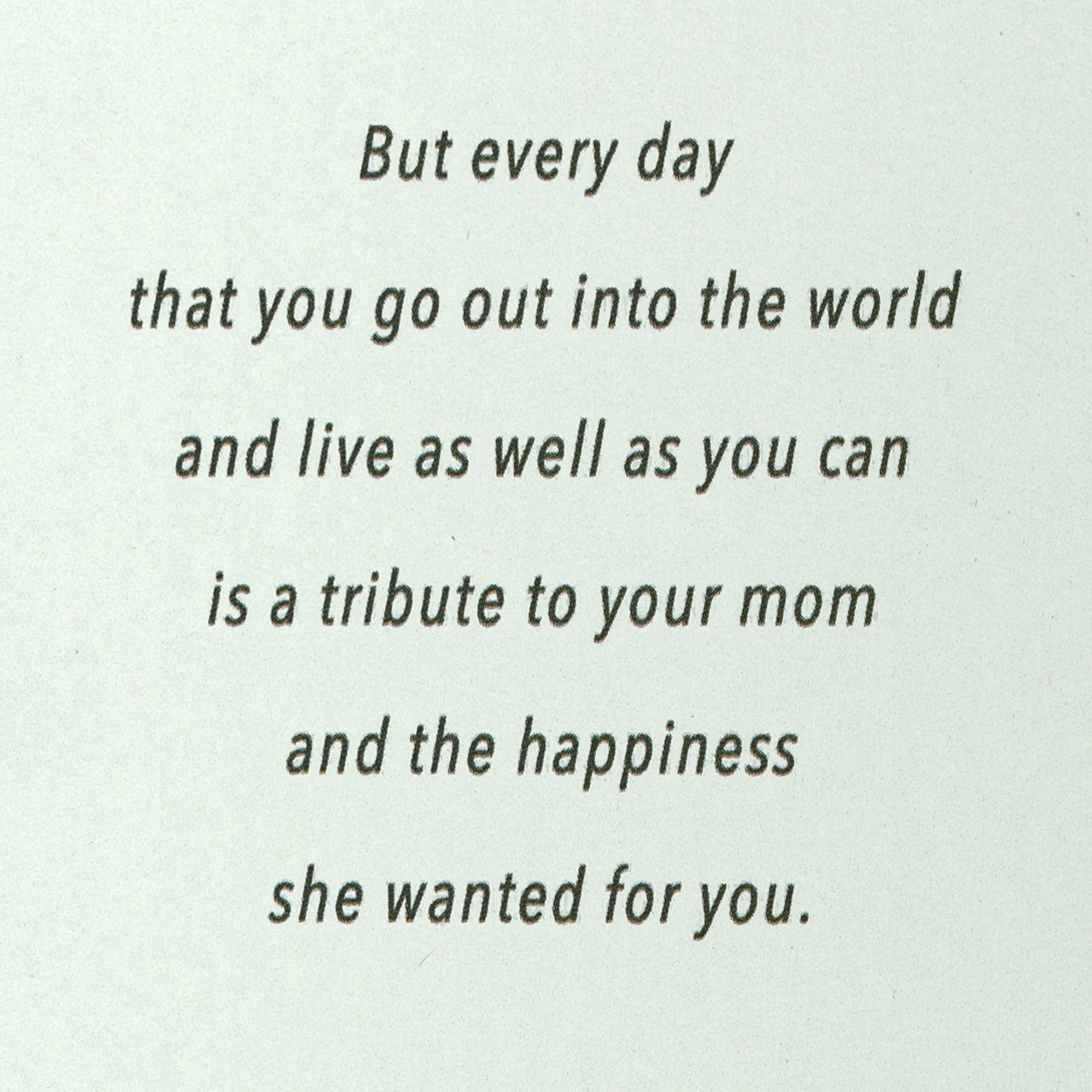 Hallmark Sympathy Card (A Tribute To Your Mom)