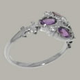 thumbnail image 3 of LBG British Made 10k White Gold Synthetic Cubic Zirconia & Natural Amethyst Womens Statement Ring - 33 size options - Size 8.75, 3 of 6