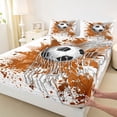 thumbnail image 3 of Homewish Sport Soccer 4-Piece Full Size Sheets For Children Teens Adults,Graffiti Splash Bed Sheets,Gamer Football Lightweight Sheet Sets,Ultra Soft Home Decor, 3 of 7