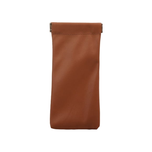 Toystoory Bolsa de cable de datos de cierre automático Bolsas de cuero Auriculares con cable Banco de energía Monedas Joyería Auricular Bolsa Almacenamiento y organización del hogar Café 8.5*17.5 cm