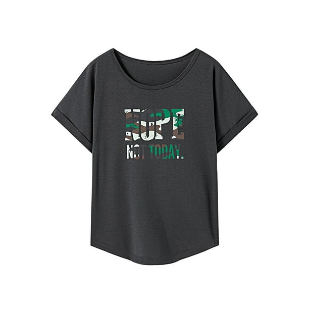 Camiseta para Mujer, Elegante Camisa con Cuello Redondo para Oficina, Vacaciones, Regalo para Mujer M