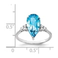 thumbnail image 5 of 925 Sterling Silver Rhodium Blue Topaz and Diamond Ring Size 9, 5 of 5