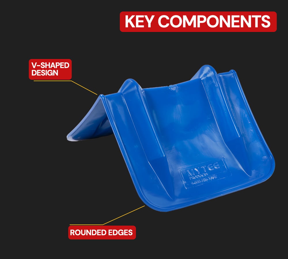 thumbnail image 5 of 100 Pack Blue Flatbed Edge Protectors w/ Carrying Case & Webbing Handle - 8"x8"x10" Plastic V Shaped Corner Protectors for Cargo Loads & Tie Down Strap Guard - Fit 1 Strap Up to 4", 5 of 12