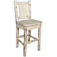 thumbnail image 4 of Montana Collection Barstool w/ Back, w/ Laser Engraved Bear Design, Ready to Finish, 4 of 10