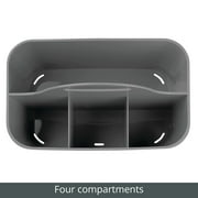 mDesign Small Plastic Caddy Tote for Desktop Office Supplies, 2 Pack, Dark Gray