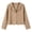 Khaki, variant on Women's Cropped Blazer Single-Breasted Button Down Lightweight Summer Business Tops Casual Long Sleeve Suit Jackets White L