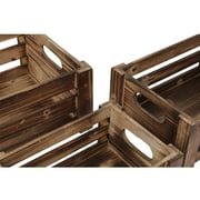 Sintosin Rustic Small Wood Crates - Set of 3 Nesting Storage Boxes with Handles for Home Decor