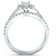 thumbnail image 2 of Pompeii 1ct Cushion Halo Diamond Engagement Wedding Ring Set 14K White Gold (J-K,I1-I2), 2 of 4