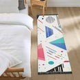 thumbnail image 3 of Yayeee Runner Rug for Bedroom 2'x6' Machine Washable Hallway Non Slip Mat, Green Retro Triangles, 3 of 8