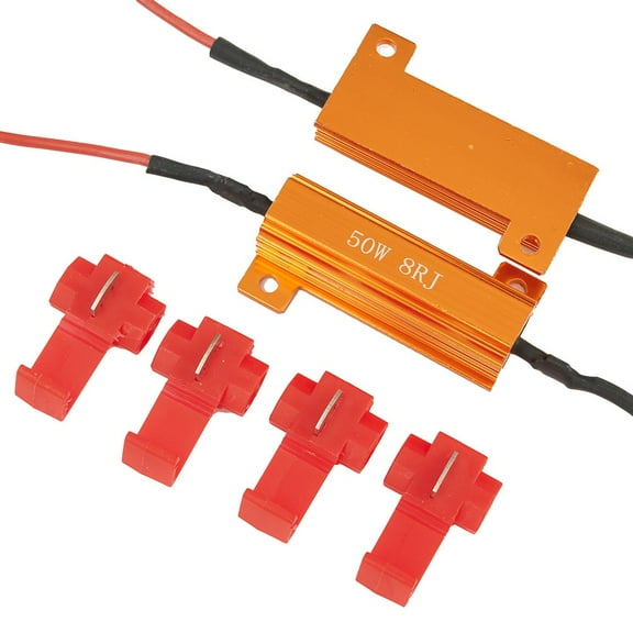 4Pcs 50W 8Ohm Led Load Resistor Decoders Fix Hyper Flash Turn Signal Lights