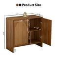 thumbnail image 6 of Accent Cabinet with Printed Arched Line Pattern, Modern Buffet Sideboard with Adjustable Shelves, Decorative Storage Cabinets for Bedroom Living Room Kitchen Office Entryway and Hallway, Walnut, 6 of 7